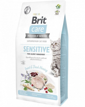 BRIT Care Grain-free Insect&amp;herring sensitive Hrana uscata fara cereale hipoalergenica pentru pisici cu tractul digestiv sensibil 7 kg