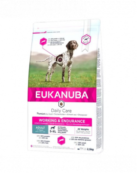 EUKANUBA Daily Care Working&amp;Endurance hrana uscata caini adulti cu nivel de energie crescut 2,5 kg