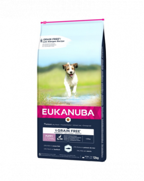 EUKANUBA Grain Free Puppy Small&amp;Medium hrana uscata catei talie mica si medie, fara cereale 12 kg