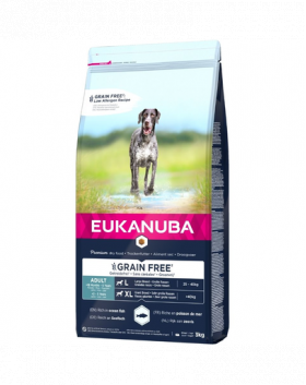 EUKANUBA Grain Free hrana uscata fara cereale pentru caini adulti talie mare 3 kg