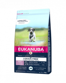 EUKANUBA Grain Free Puppy hrana uscata caini juniori talie mare, fara cereale 3 kg