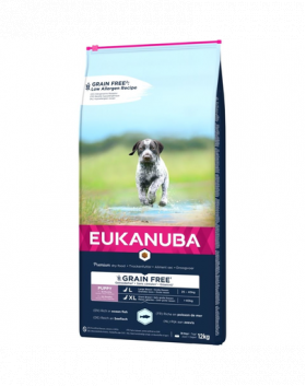 EUKANUBA Grain Free Puppy hrana uscata caini juniori talie mare, fara cereale 12 kg