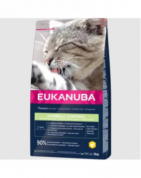 EUKANUBA Adult Hairball Control 10 kg hrana uscata pisici adulte, eliminare ghemotoace blana