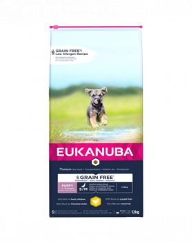 EUKANUBA Puppy Grain Free pentru talie mica/medie S/M 12 kg hrana pentru catelusi