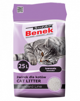 BENEK Super Standard Asternut din bentonita pentru litiera, cu lavanda 25 L x 2 (50 L)