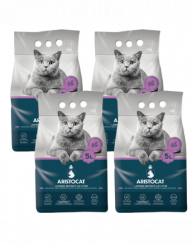 ARISTOCAT Bentonite Plus nisip pentru pisica, din bentonita cu miros lavanda 20 l (4 x 5 l)