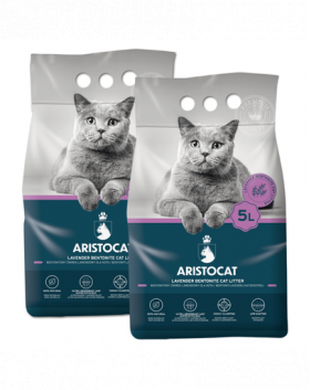 ARISTOCAT Bentonite Plus nisip litiera pisici, din bentonita cu miros lavanda 15 l (2 x 5 l)