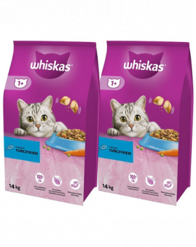 WHISKAS Adult 2x14kg hrana uscata pentru pisici cu ton si legume