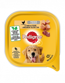 PEDIGREE Adult 10x300 g hrana pentru caini, cu mousse de pui si ulei de peste