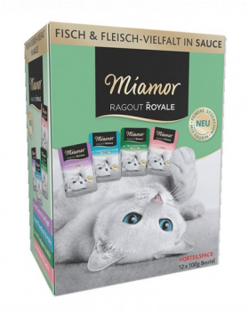 MIAMOR RAGOUT ROYALE Multibox 12x100g Plicuri hrana umeda pisici, cu pui, rata si curcan