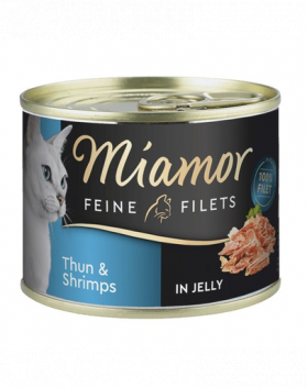 MIAMOR Feline Filets Hrana umeda pisici, cu ton si creveti in aspic 185 g