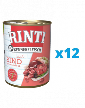 RINTI Kennerfleisch Beef conserva cu vita pentru caini 12 x 800 g