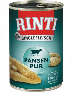 RINTI Singlefleisch Rumen Pure hrana monoproteica pentru caini, cu rumen de vita 400 gr