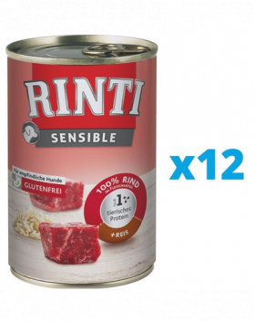 RINTI Sensible vita cu orez, pentru caini sensibili 12 x 400 g hrana umeda