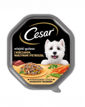 CESAR 14x150 g hrana umeda pentru caini adulti, cu pui, legume si patrunjel