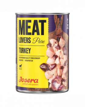 JOSERA Meatlovers Pure hrana umeda monoproteica pentru caini, curcan 6x400 g