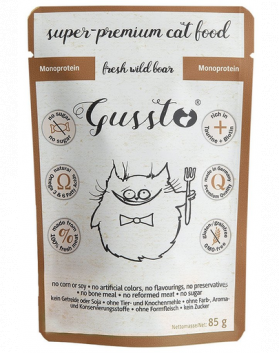 GUSSTO Cat Fresh Wild Boar pliculet hrana pisici, cu mistret 24x85 g