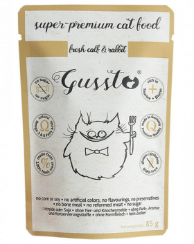 GUSSTO Cat Fresh Calf &amp; Rabbit hrana superpremium pisici 24x85 g iepure si vitel