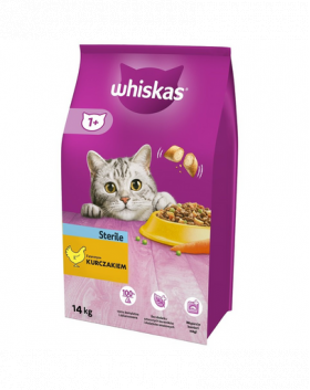 WHISKAS Sterile 2x14kg hrana uscata pisici sterilizate, cu pui