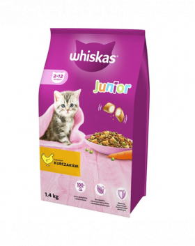 WHISKAS Junior 6x1,4 kg hrana uscata pentru pisoi, cu pui delicios