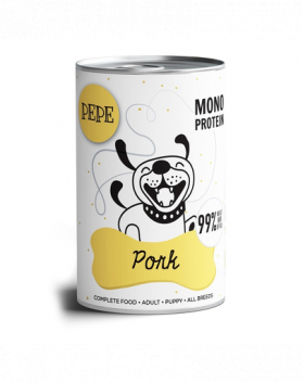 PAKA ZWIERZAKA PEPE Pork 99% (carne de porc) 400 g alimente monoproteice