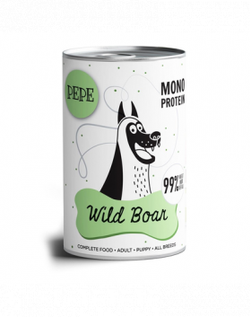 PAKA ZWIERZAKA PEPE Wild Boar 99% (carne de vânat) 400 g hrană monoproteică