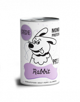 PAKA ZWIERZAKA PEPE Rabbit hrana monoproteica 400g pentru caini, cu iepure