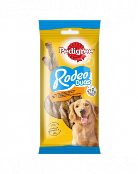 PEDIGREE Rodeo Duos 10x123g recompense pentru caini adulti cu pui si bacon