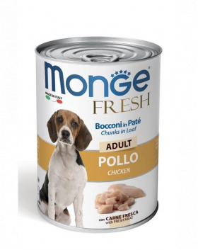 MONGE Fresh Hrana umeda pentru caini, cu bucati de pui, 400g