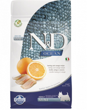 FARMINA N&amp;D Ocean Canine Herring &amp; Orange Adult Mini hrana caini adulti de rasa mica 800 g