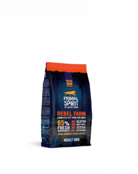 PRIMAL SPIRIT 65% Rebel Farm 1 kg hrana semimoale caini, cu pui si peste