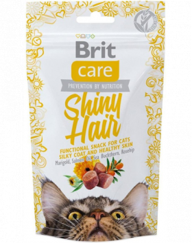 BRIT Care Cat Snack Shiny Hair recompense pentru pisici, sustine sanatatea pielii si blanii 50 g