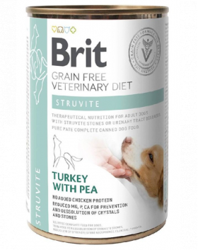 BRIT Veterinary Diet Struvite Turkey&amp;Pea afectiuni tract urinar, pentru caini 400 g