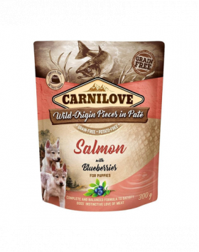 CARNILOVE hrana umeda pentru juniori, somon si afine 300g