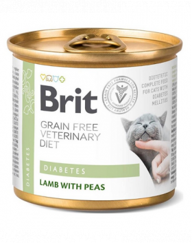 BRIT Veterinary Diet Diabetes Lamb&amp;Pea hrana pisici cu diabet 12x200 g