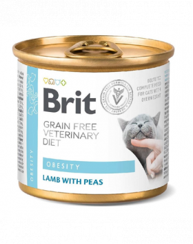 BRIT Vetrinary Diet Obesity Lamb&amp;Pea pisici cu greutate excesiva 200 g hrana umeda