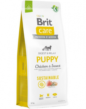 BRIT Care Sustainable Puppy Hrana catei, cu pui si insecte 12 kg