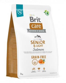 BRIT Care Grain-free Senior&amp;Light 3 kg Hrana uscata pentru caini seniori si cu tendinta de ingrasare, cu somon