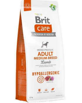 BRIT Care Hypoallergenic Adult Medium Breed Sac hrana caini talie medie, cu miel 12 kg