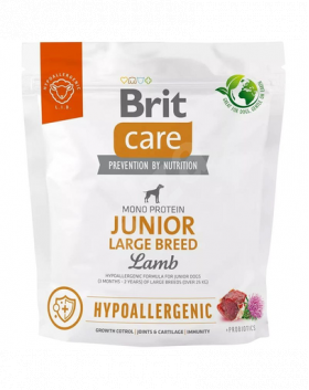 BRIT Care Hypoallergenic Junior Large Breed 1 kg Hrana uscata catei de talie mare, cu miel si orez