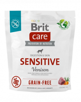 BRIT Care Dog Grain-free Sensitive 1 kg Hrana caini adulti cu intolerante alimentare, cu vanat si cartofi