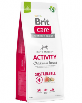 BRIT Care Dog Sustainable Activity Chicken &amp; Insect Hrana uscata caini, cu pui si insecte 12 kg