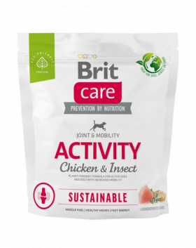 BRIT Care Dog Sustainable Activity Chicken &amp; Insect hrana caini adulti activi 1 kg pui si insecte