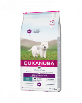 EUKANUBA Daily Care Adult Sensitive Skin All Breeds hrana uscata caini adulti 12 kg