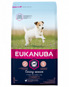 EUKANUBA Caring Senior Small Breed hrana uscata caini seniori talie mica, bogat in pui 3kg