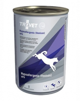 TROVET Hypoallergenic Venison VPD hrana umeda caini 400 g cu vanat