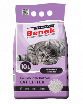 BENEK Super Standard lavanda 10 l x 2 (20 l) nisip pentru litiera pisici