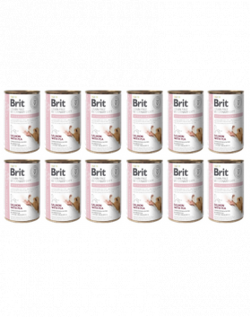 BRIT Veterinary Diet Hypoallergenic Salmon&amp;Pea pentru caini cu alergie 12x400 g hrana dietetica