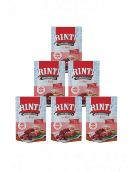 RINTI Kennerfleisch Beef 400 g 5+1 GRATIS hrana plic cu vita pentru caini