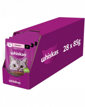 WHISKAS Adult plic somon in sos 28x85g hrana umeda pisici adulte